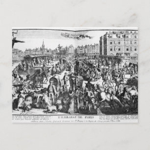 De congestie in Parijs Briefkaart