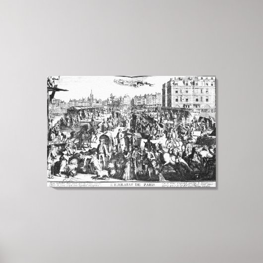 De congestie in Parijs Canvas Afdruk (Voorkant)