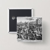 De congestie in Parijs Vierkante Button 5,1 Cm (Voorkant /achterkant)