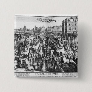 De congestie in Parijs Vierkante Button 5,1 Cm