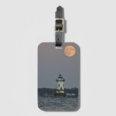 De Conimicut Point Lighthouse Harvest Moon Bagagelabel (Voorkant (verticaal))