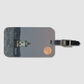 De Conimicut Point Lighthouse Harvest Moon Bagagelabel (Voorkant (horizontaal))