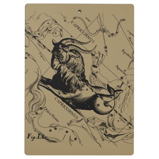 De Constellatie Hevelius 1690 van Steenbok op Klembord (Achterkant)