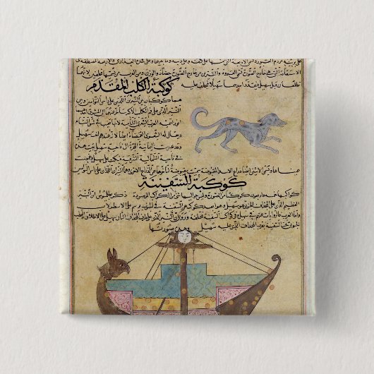 De Constellaties van de Dog en de Keel Vierkante Button 5,1 Cm (Voorkant)