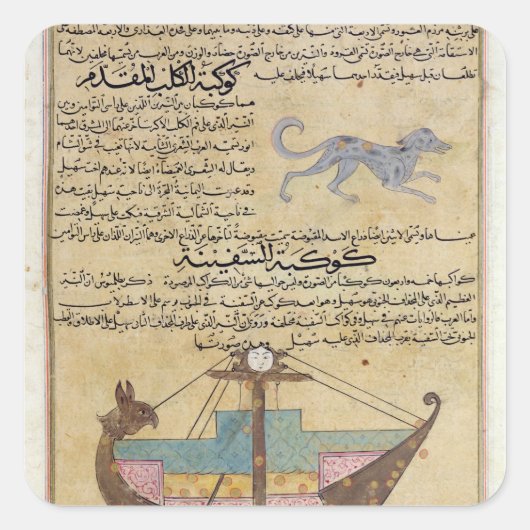 De Constellaties van de Dog en de Keel Vierkante Sticker (Voorkant)