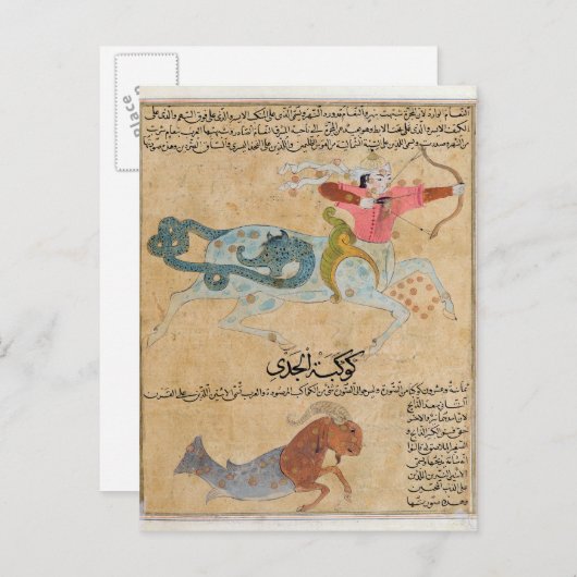 De constellaties van Sagittarius en Briefkaart (Voorkant / Achterkant)