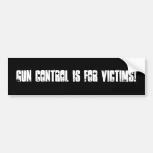 De controle op het pistool is voor de slachtoffers bumpersticker