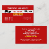 De Controle van het Ongedierte van het ongedierte Visitekaartje (Voorkant / Achterkant)