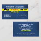 De Controle van het Ongedierte van het ongedierte Visitekaartje (Voorkant / Achterkant)