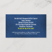 De Controle van het Ongedierte van het ongedierte Visitekaartje (Achterkant)