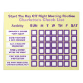 De controlelijst Dag uit Rechts-morgen starten Notitieblok (Voorkant)