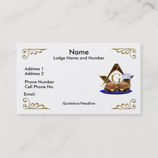 De Conviviviviale Freemason Business/Profile Card Visitekaartje (Voorkant)