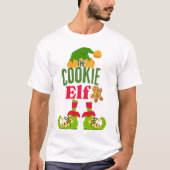 De Cookie Elf Funny Christmas Unisex Katoen T-shir T-shirt (Voorkant)