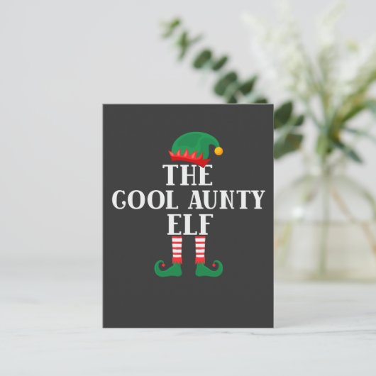De Cool Aunty Elf Funny Kerstmis Briefkaart (Staand voorkant)