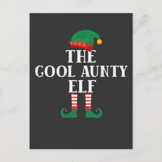 De Cool Aunty Elf Funny Kerstmis Briefkaart (Voorkant)