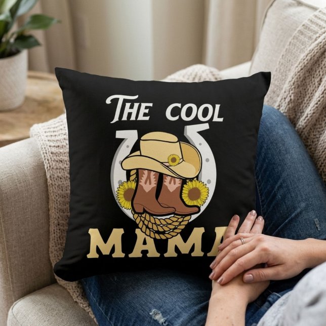 De Cool Mama | Westerse Moederdag Uniek Kussen (Creator heeft geüpload)