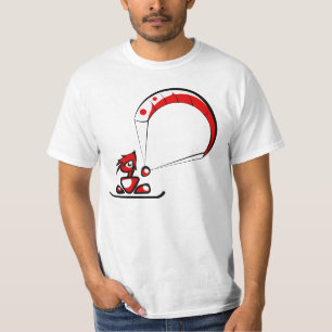 De coole gast kitesurfing cartoon t-shirt