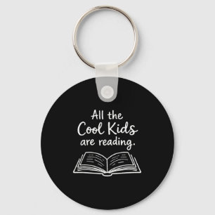De coole kids lezen een schattig inspirerend boek sleutelhanger