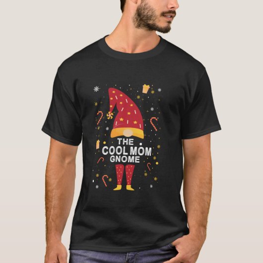 De Coole Moeder Kabouter Kerstmis Geruite Matching T-shirt (Voorkant)