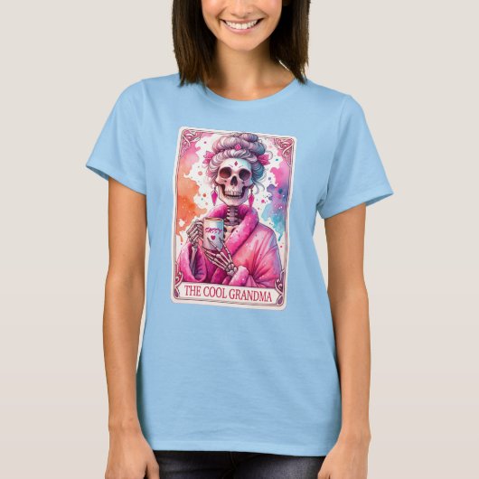 De coole oma tarot Kaart Funny Skeleton T-shirt (Voorkant)