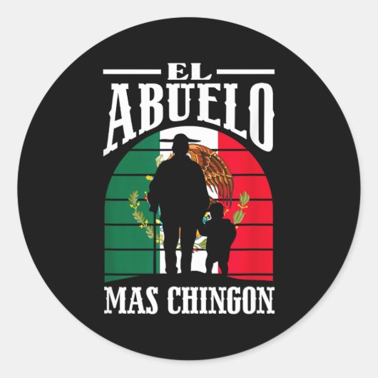 De Coole Opa Funny Mexico Mexicaanse Opa Ronde Sticker (Voorkant)