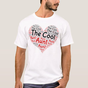 De Coole Tante, Beste Tante Ooit Hart Woordwolk. T-shirt