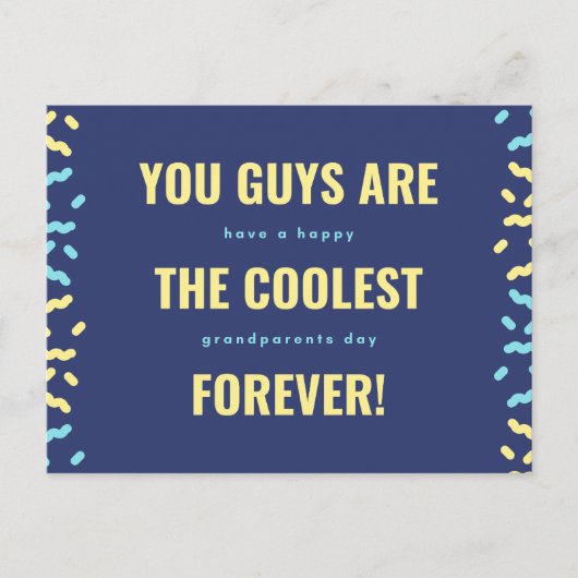 De coolste grootouders voor altijd Navy en Yellow Briefkaart (Voorkant)