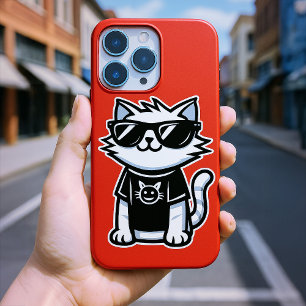 De coolste kat ter wereld met een rode zonnebril iPhone 16 hoesje