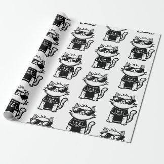 De coolste kat ter wereld met een witte zonnebril cadeaupapier