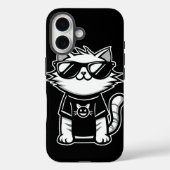 De coolste kat ter wereld met een zwarte zonnebril Case-Mate iPhone case (Achterkant)