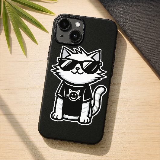 De coolste kat ter wereld met een zwarte zonnebril Case-Mate iPhone case