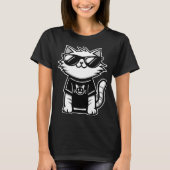 De coolste kat ter wereld met een zwarte zonnebril t-shirt (Voorkant)