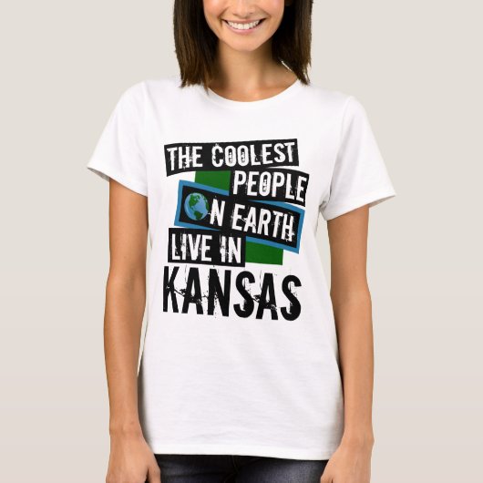 De coolste mensen op aarde wonen in Kansas T-shirt (Voorkant)