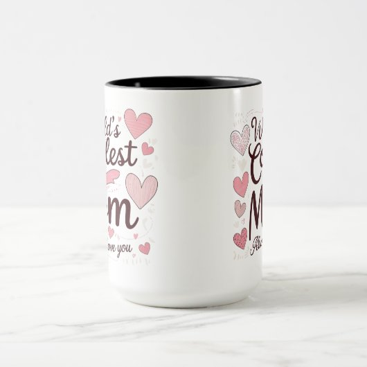 De coolste moeder ter wereld - Pink Heart Design Mok (Midden)