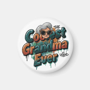 De Coolste Oma Ooit Cool Cartoon Graffiti Magneet