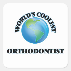 De coolste orthodontist ter wereld vierkante sticker