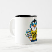 De coolste papa ooit – Penguin Tweekleurige Koffiemok (Voorkant links)