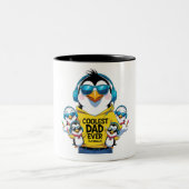 De coolste papa ooit – Penguin Tweekleurige Koffiemok (Center)