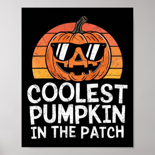 De coolste pompoen in de patch Halloween Outfit Te Poster (Voorkant)