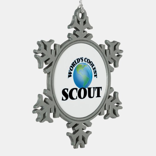 De coolste scout ter wereld tin sneeuwvlok ornament (Links)