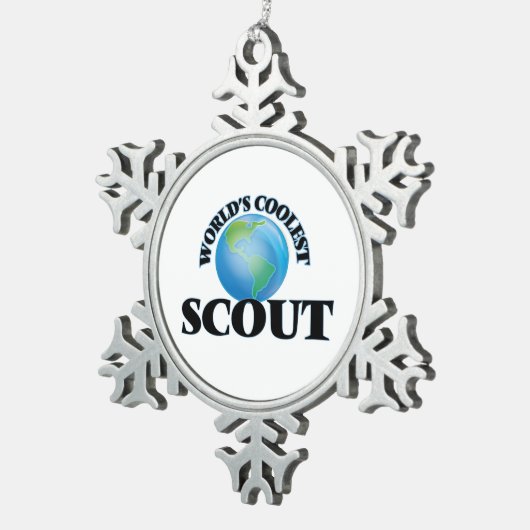 De coolste scout ter wereld tin sneeuwvlok ornament (Rechts)