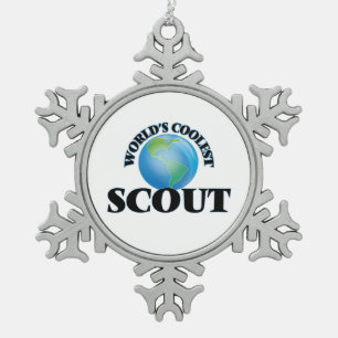 De coolste scout ter wereld tin sneeuwvlok ornament
