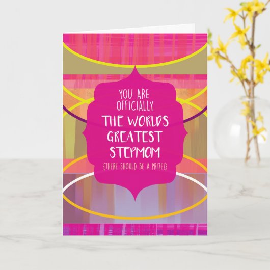 De coolste stap mama ter wereld kaart (Gele Bloem)