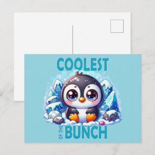 De coolste van de Bunch Pun Schattigee baby Pengui Briefkaart