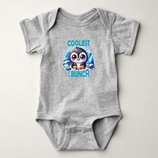 De coolste van de Bunch Pun Schattigee baby Pengui Romper (Voorkant)