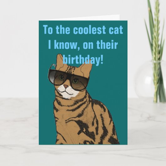 De coolste verjaardag van de kat kaart (Voorkant)