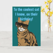 De coolste verjaardag van de kat kaart (Gele Bloem)