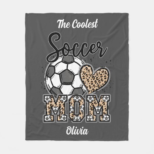 "De coolste Voetbal Moeder" Aangepast ontwerp Fleece Deken (Voorkant)
