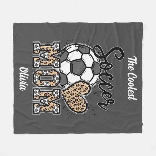 "De coolste Voetbal Moeder" Aangepast ontwerp Fleece Deken (Voorkant (Horizontaal))
