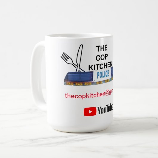 De Cop Kitchen zoals op YouTube (11oz) Koffiemok (Voorkant links)
